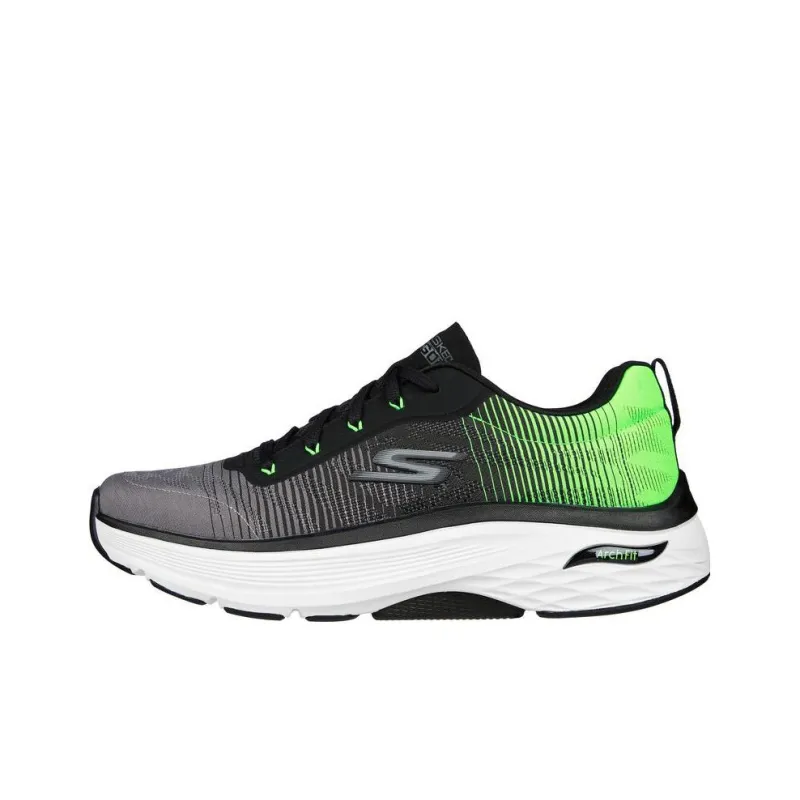 Skechers Max Cushioning Arch Fit- Come Back Anti-Slip And Wear-Resistant Breathable Low-Top Running Shoes Black Green-0