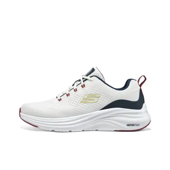 Skechers Vapor Foam Cushioning Anti Slip And Wear Resistant Low Top Casual Shoes Men's White Blue And Gold