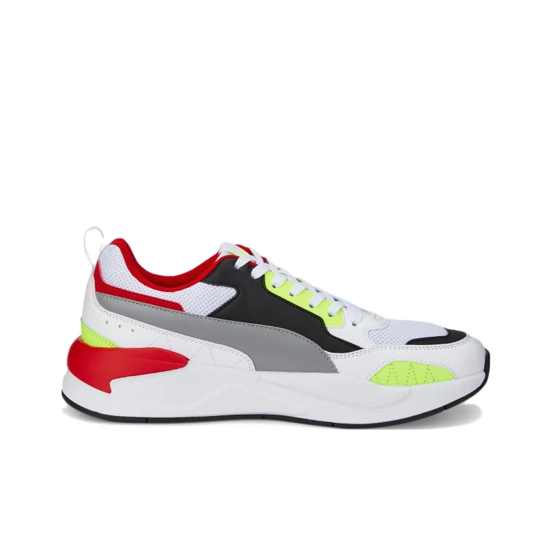 PUMA X-RAY Square Trainers Anti-Slip And Wear-Resistant Breathable Low-Top Casual Shoes Men's White Red Green-1