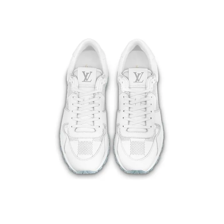 LOUIS VUITTON Run Away Sneakers 'White With Grey Plaid'-2