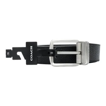COACH Harness Buckle Cut To Size Reversible Belt Men's Black