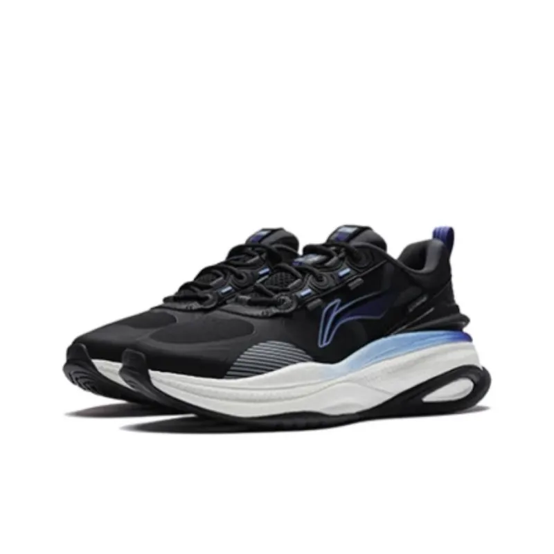 LiNing Exceed 5 Cushioning, Wear Resistant Low Top Sports Casual Shoes Men's Black Blue-2