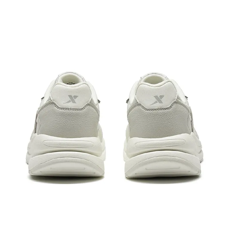 XTEP Retro 80 Anti Slip Wear Resistant Low Top Sports Casual Shoes Men's White Gray-4