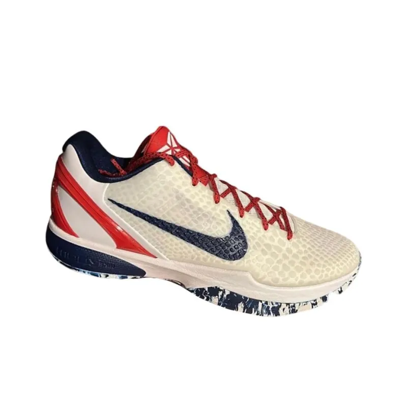 Nike Zoom Kobe 6 PEs 'Team USA' Slip Resistant Low Top Basketball Shoes Men's White Blue-1