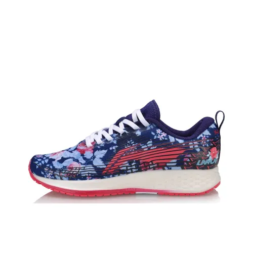 LINING Red Hare 4 Running Shoes Women's Low-Top Ribbon Blue