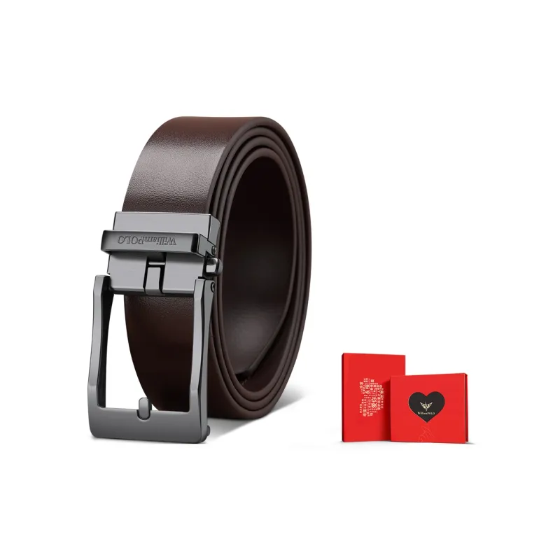 WilliamPOLO Cow Leather Belt Men's 3.5cm Width-9