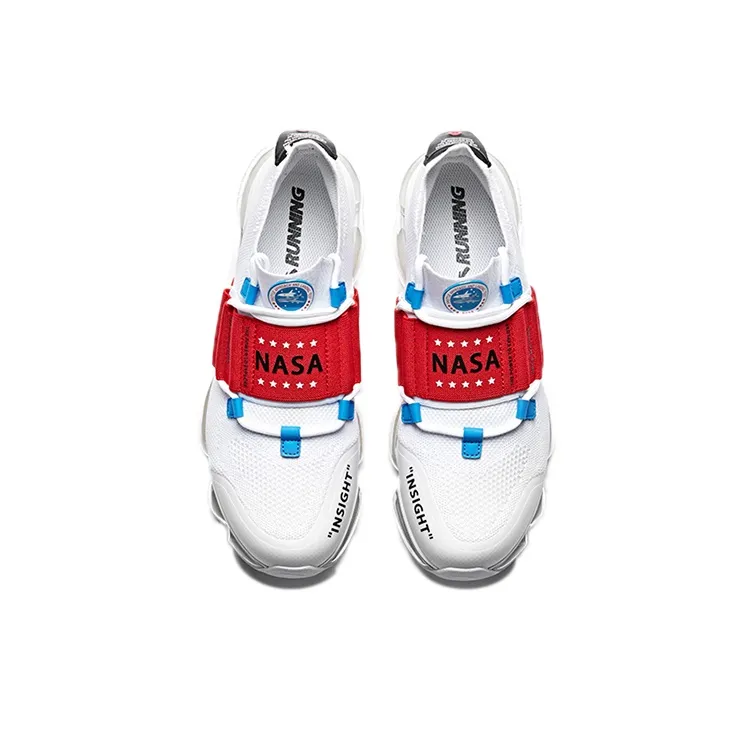 Anta SEEED Zero Bound Cushioned Slip-Resistant Abrasion-Resistant Breathable Low-Top Running Shoes Men's White Red-3
