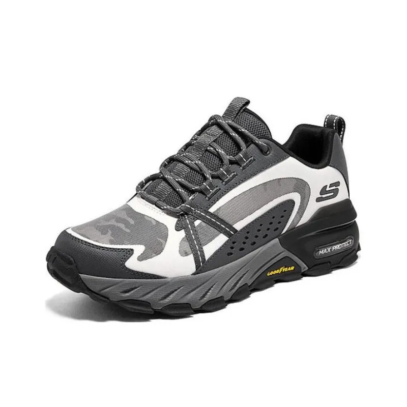 Skechers Max Protect Wear-resistant And Waterproof Low-Top Trekking Shoes Men's White Black-2