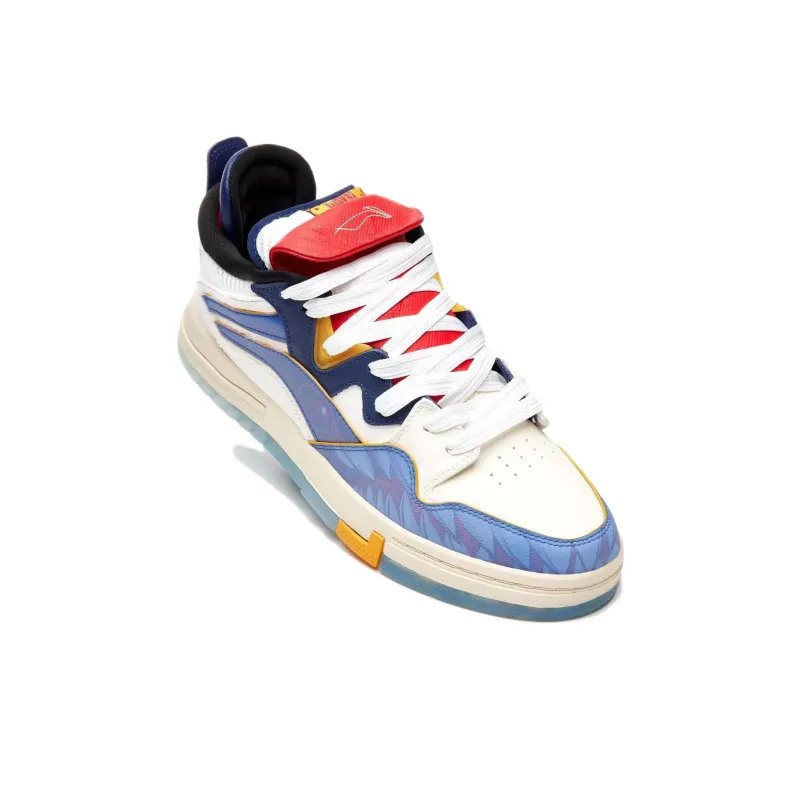 LiNing Wave Pro Year Beast Slip Resistant Cushioning Wear Resistant Low Top Skateboard Shoes Men's Blue White-2