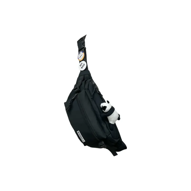 Cwatcun Nylon Sling Bag Regular Unisex White/Light Brown/Gray/Black-15