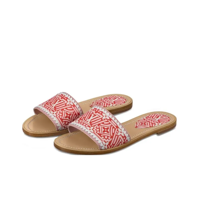 LOUIS VUITTON Crafty Lock It Slides 'White Red Pink' Women's-3