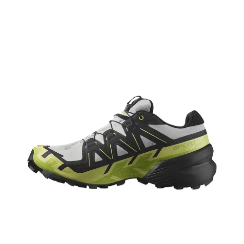 SALOMON Cross Hiking / Trekking Shoes Men Low-Top Gray/Black/Green