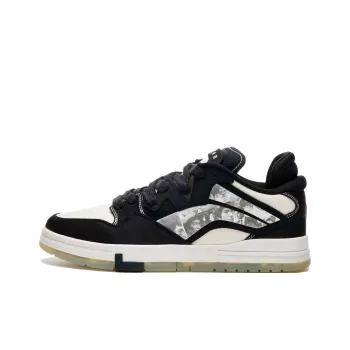 LIXIAOLONG x LiNing Wave Pro Anti Slip Wear Resistant Low Top Skateboard Shoes Men's Black White