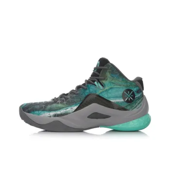 LiNing All In Team 4 Wade Collection Cushioned Slip Resistant Abrasion Resistant Mid Top Basketball Shoes Turquoise