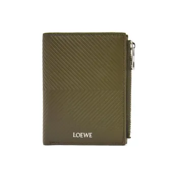 LOEWE Calfskin Wallet Men's Dark Khaki Green