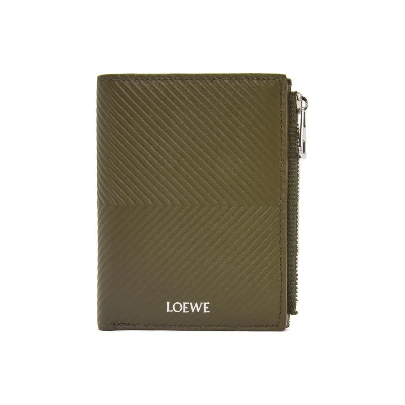 LOEWE Calfskin Wallet Men's Dark Khaki Green-0