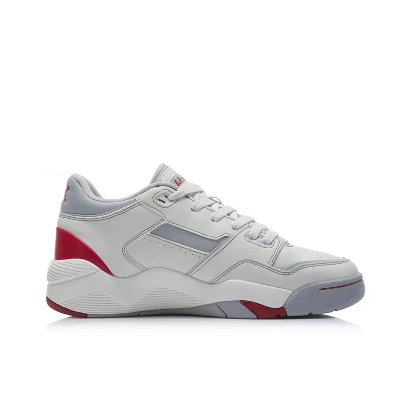LiNing Retro 80s Cushioning Anti Slip Wear Resistant Breathability Low Top Vintage Basketball Shoes Women's Ivory-1