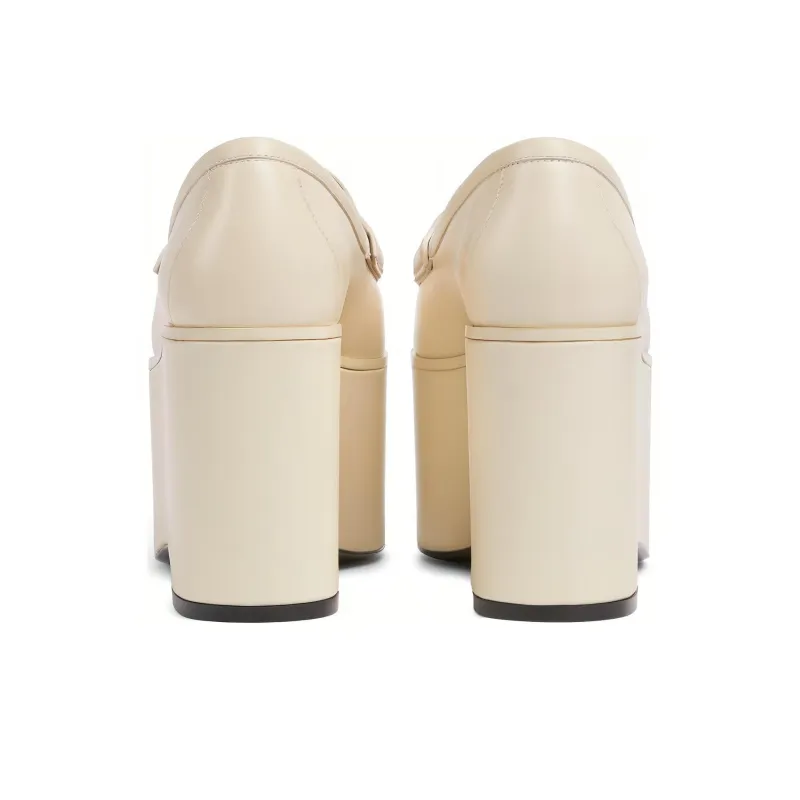 GUCCI Horsebit 24 Spring And Summer Collection Loafers 9cm Women's White-4