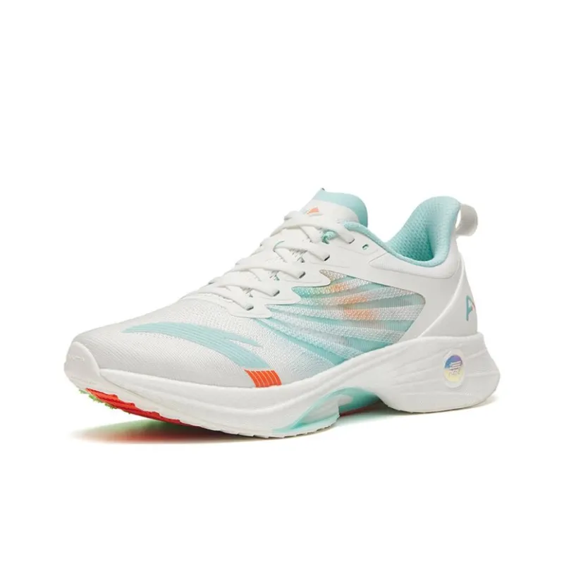 Anta MACH 3.0 Anti Slip Wear Resistant Low Top Long Distance Running Shoes Men's White Blue Orange-1