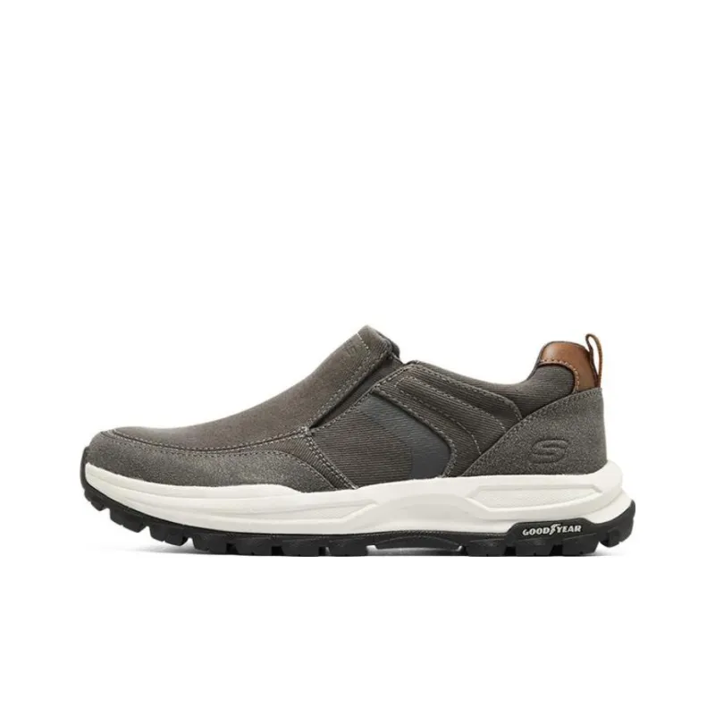 Skechers Zeller Cushioned Wear Resistant Impact Resistant Low Top Casual Shoes Men's Charcoal Gray-0