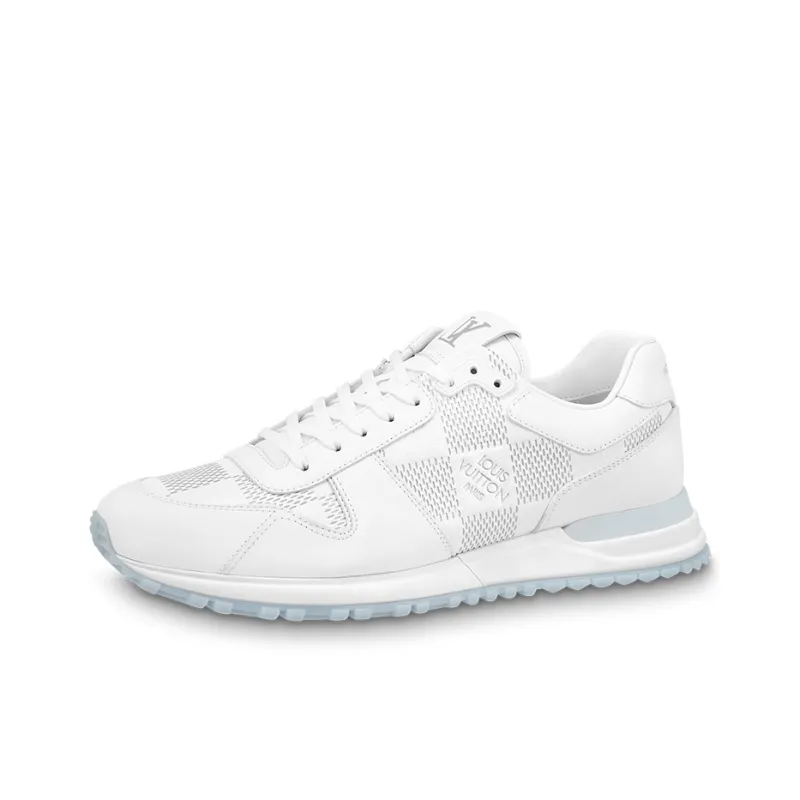 LOUIS VUITTON Run Away Sneakers 'White With Grey Plaid'-0