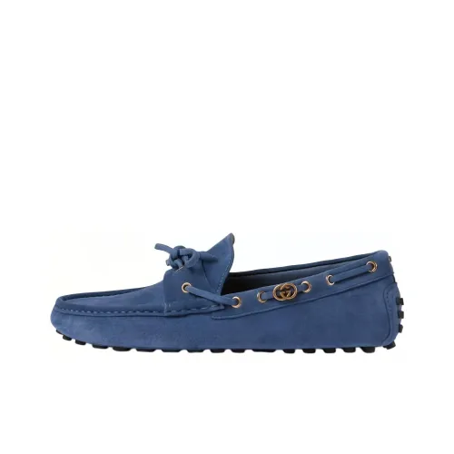 GUCCI Gommino Loafers Men Blue