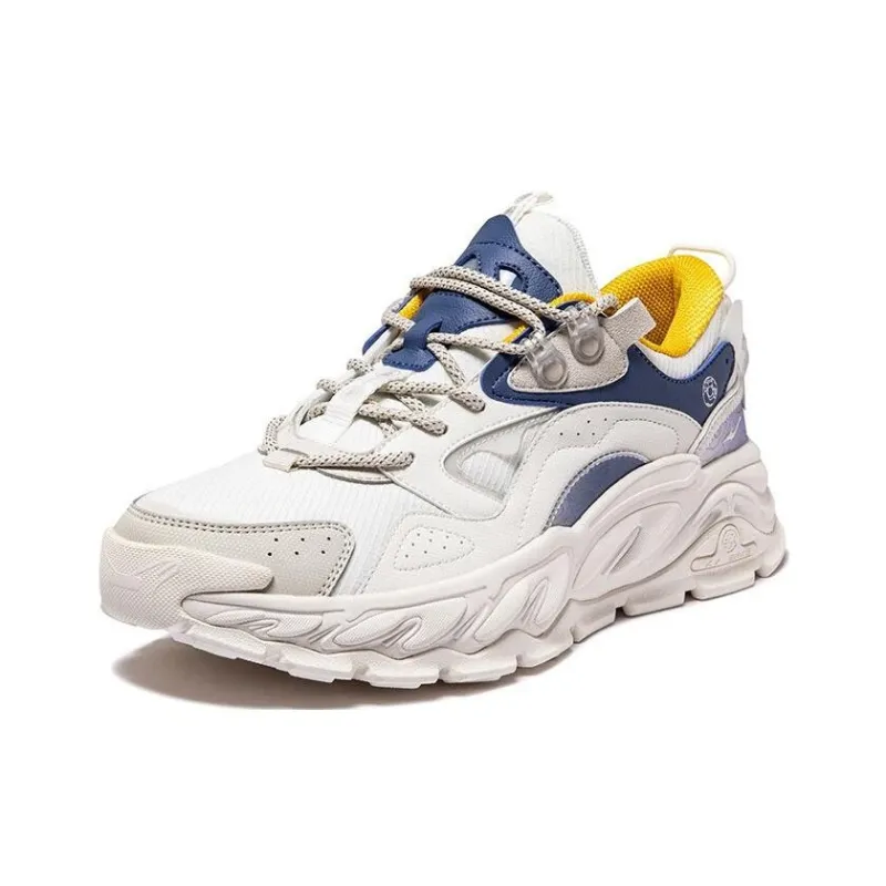 Erke Kunlun Five Elements Cushioning Anti-Slip And Wear-Resistant Low-Top Sports Casual Shoes White Blue-1