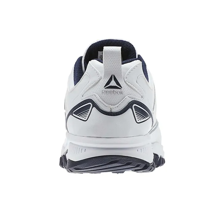 Reebok Ridgerider Leather Wear-Resistant Low-Top Running Shoes Men's White Blue 4E-Width-3