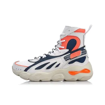 X girl x LiNing Butterfly Slip Resistant High Top Chunky Sneakers Women's Blue White
