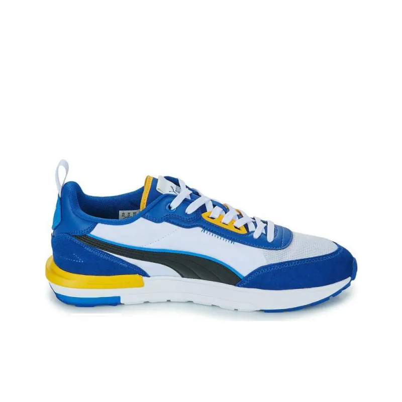 PUMA R22 Durable Breathable Low Top Casual Shoes Unisex White Blue-1