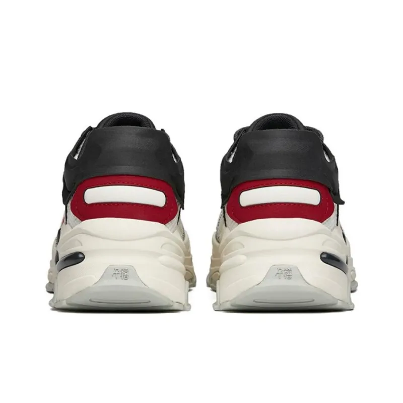 Anta Cushioning Anti Slip And Wear Resistant Low Top Sports Casual Shoes White Red-3