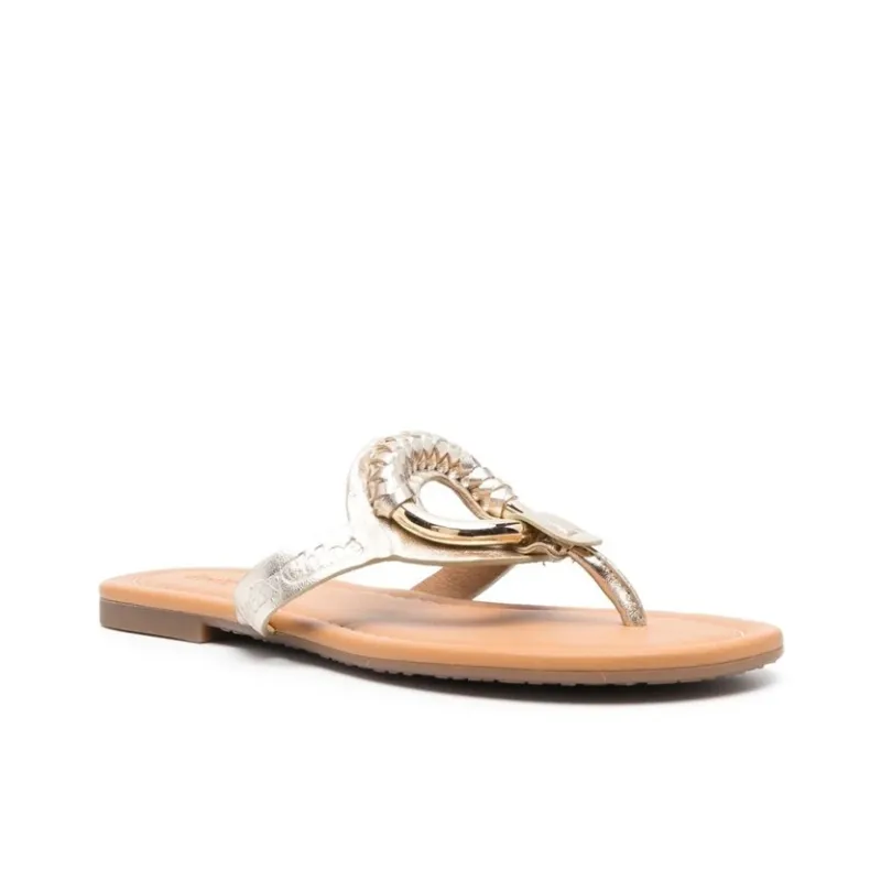See By Chloé Hana Metallic Thong-strap Sandals-2