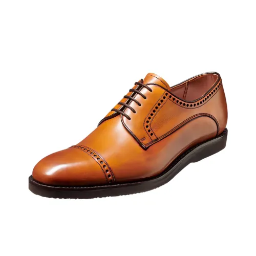 BARKER Dress Shoes Men Low-Top Light Brown