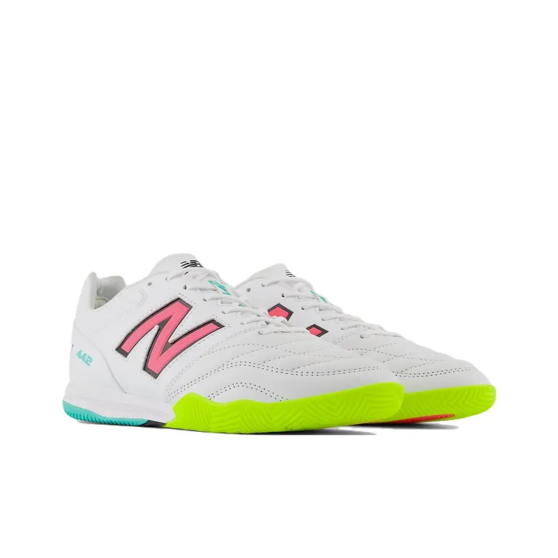 New Balance 442 Pro Indoor V2 White Hi Lite Neon Pink-2
