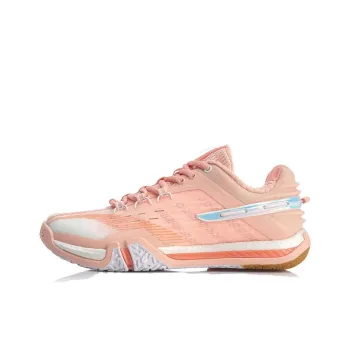 LiNing Quick Start Saga 2020 Cushioned Slip Resistant Abrasion Resistant Low Top Badminton Shoes Women's Orange Pink