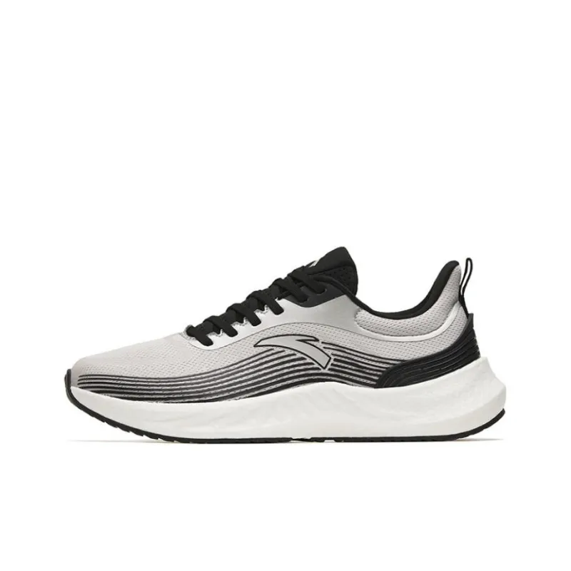 Anta Martian Foam Cushioning Anti Slip And Wear Resistant Low Top Running Shoes Men's Silver Black-0