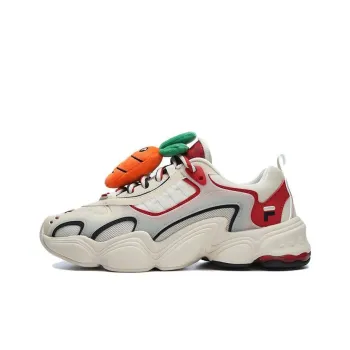 FILA FUSION TENACITY Cny Cushioning Anti Slip And Wear Resistant Low Top Casual Shoes Men's White Red