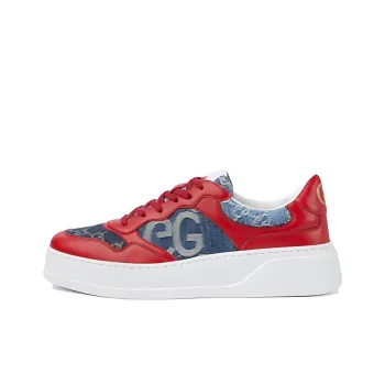 GUCCI Low Top Skateboard Shoes Men's Red Blue