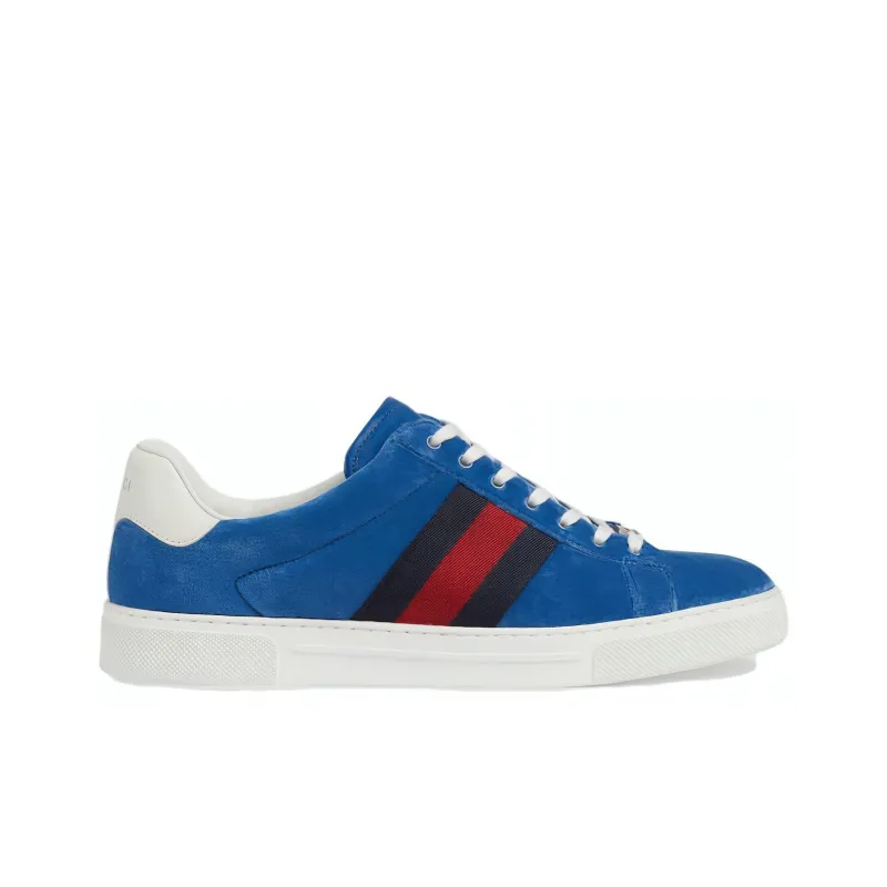 GUCCI ACE Low Top Skateboard Shoes Men's Blue-1