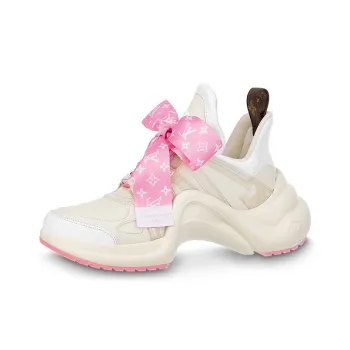 LOUIS VUITTON Archlight 1.0 Sneakers 'Beige With Pink Monogram Ribbon' Women's