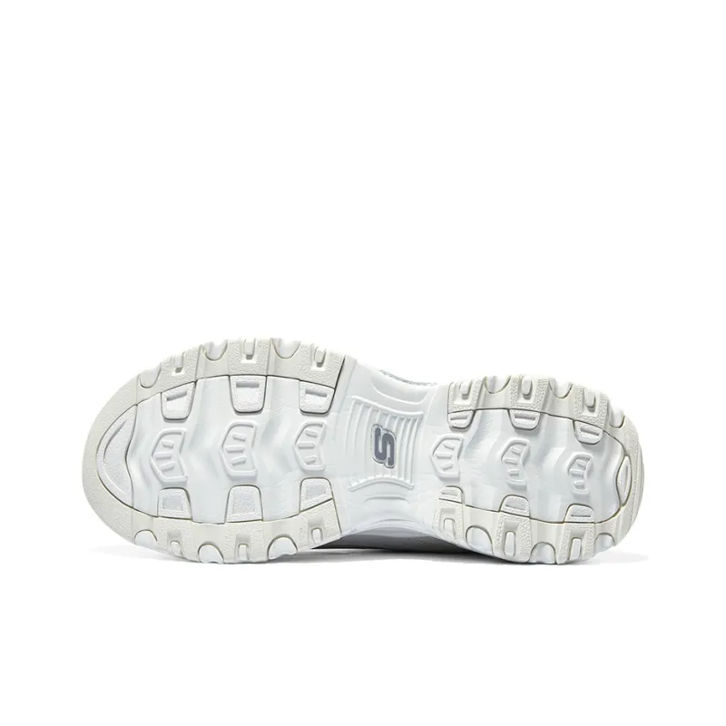 Skechers D'LITES 1.0 Breathable Lightweight Low Top Chunky Sneakers Men's White-5