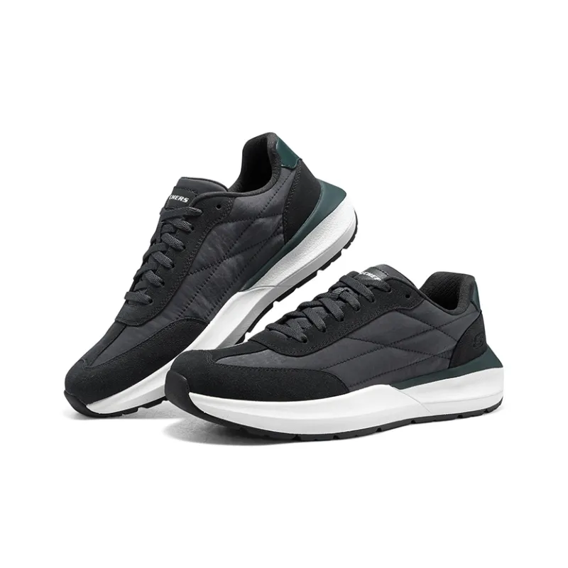 Skechers Global Jogger Wear Resistant Low Top Casual Shoes Men's Black Gray Color-3