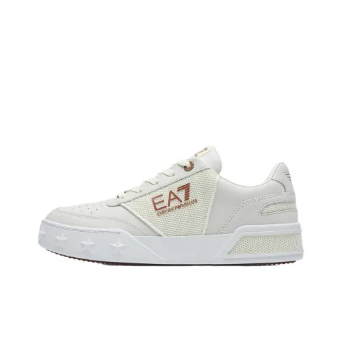 EMPORIO ARMANI EA7 Skateboard Shoes Unisex Low-Top Off White