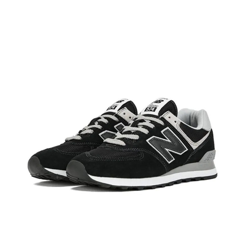 New Balance NB 574 Anti Slip Wear Resistant Low Top Running Shoes Unisex Black Pink 2E Width-1