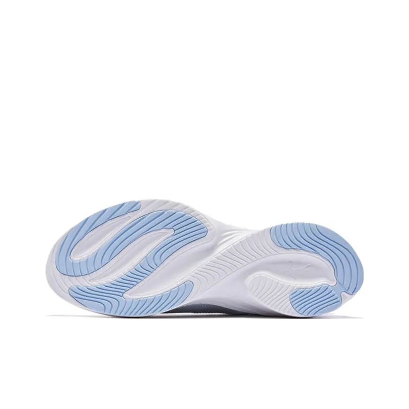 QIAODAN Light Speed 1.0 Cushioned Wear Resistant Breathable Low Top Running Shoes Men's White Blue-5