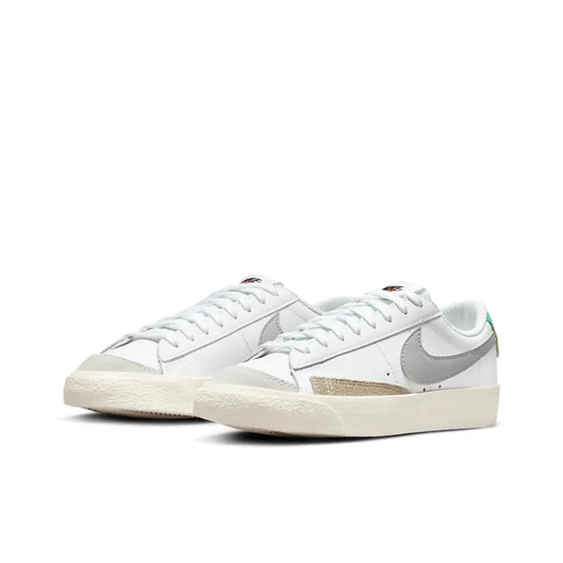 Nike Blazer 77 Slip Resistant Shock Absorbers With Abrasion Resistant Properties Low Top Skateboard Shoes GS White-2