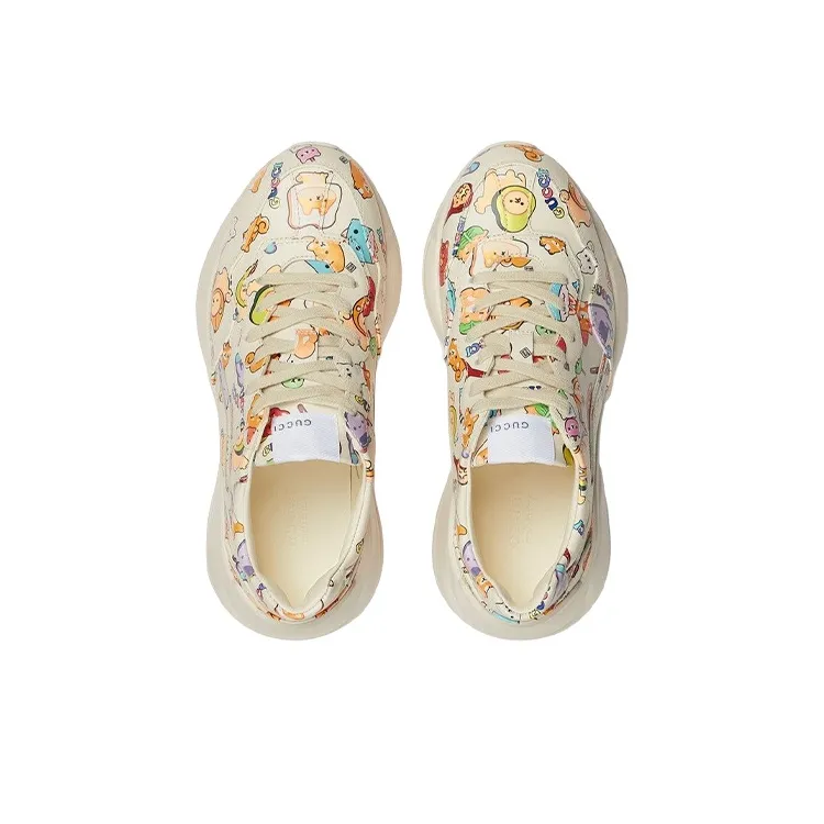 GUCCI Rhyton Low Top Sports Casual Shoes Women's Ecru-2