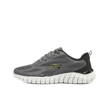 Skechers Overhaul 2.0 Breathable Lightweight Low Top Casual Shoes Men's Gray Black