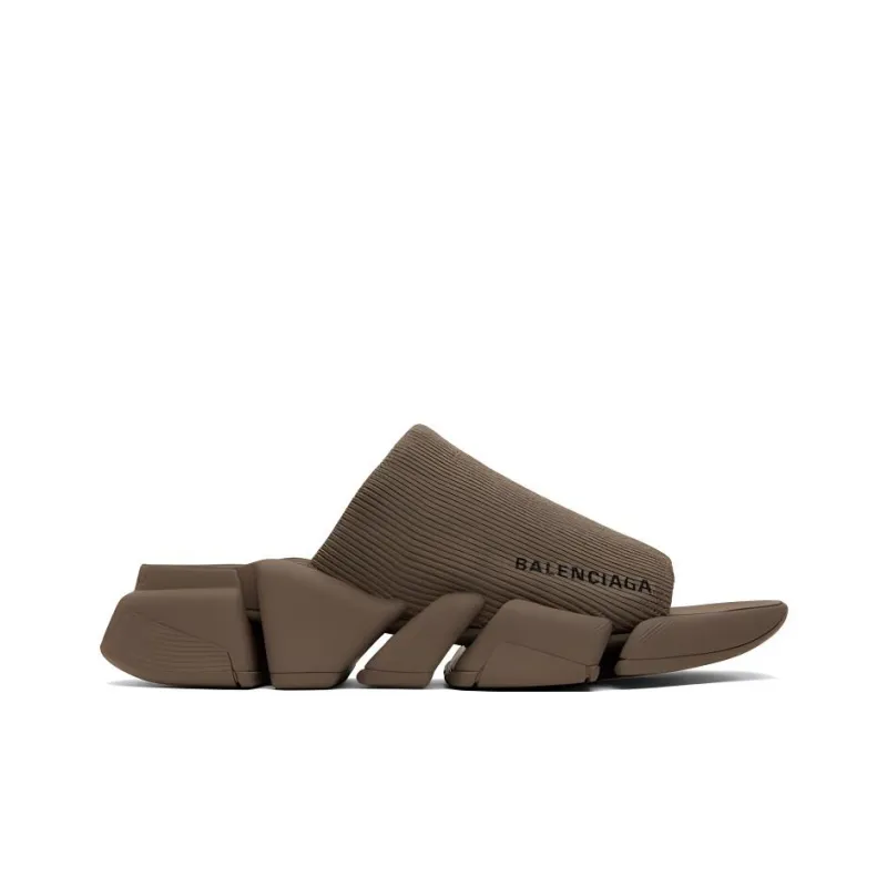 Balenciaga Logo-print Knitted Slides-1