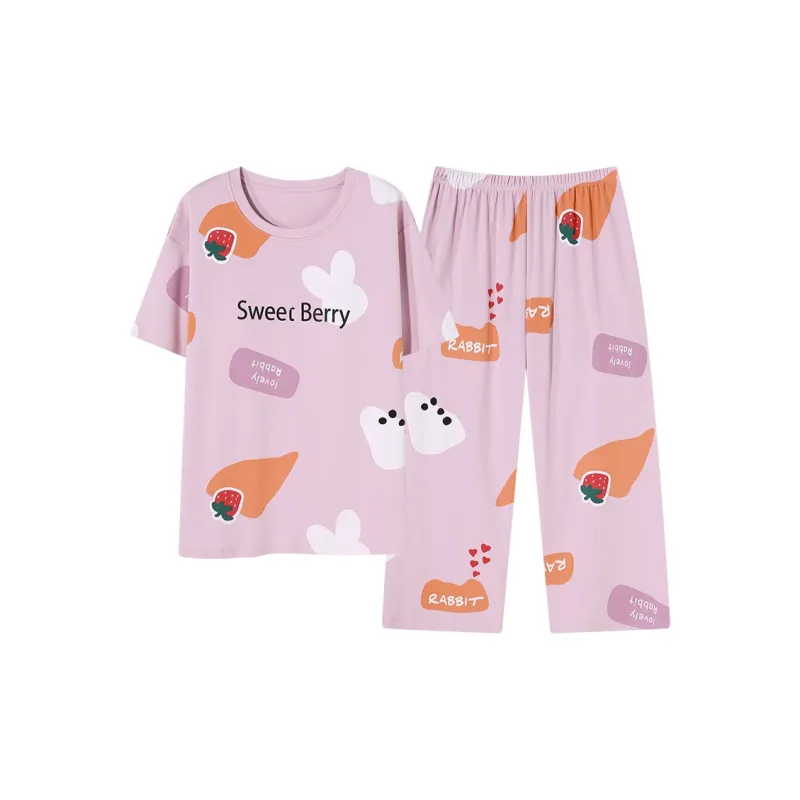 Vine Color Women's Pajama Sets-10